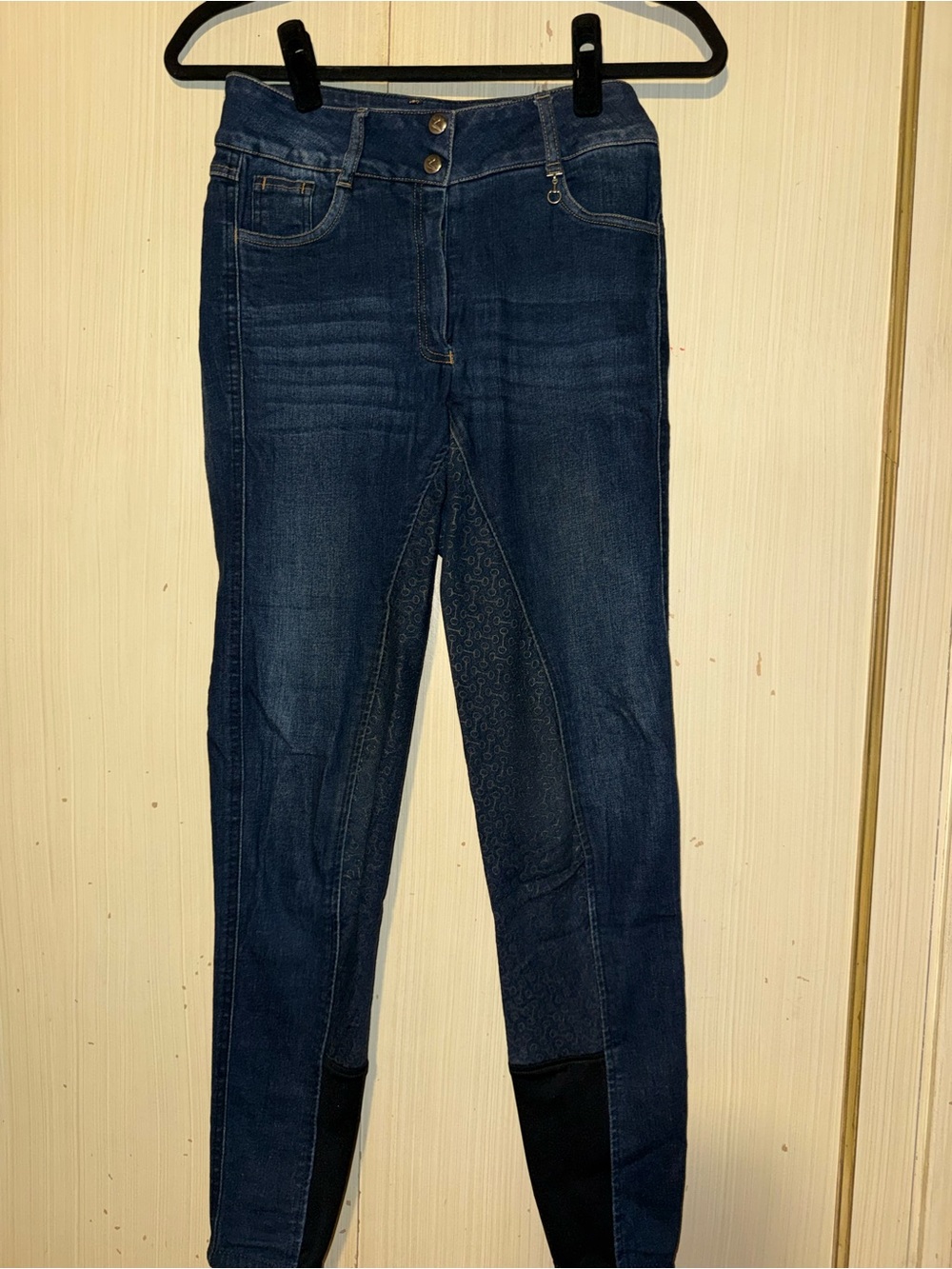 Horze Women's  Highwaist Denim Silicone Full Seat Breech - Size 24